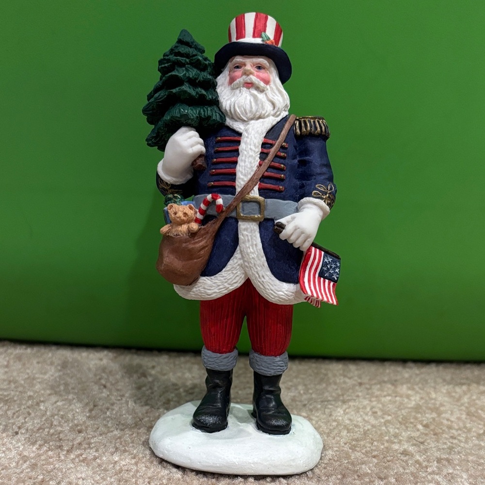 Lenox Patriotic Santa Figurine with Tree